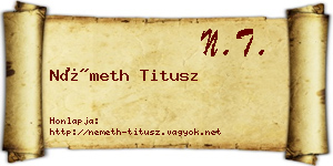 Németh Titusz névjegykártya